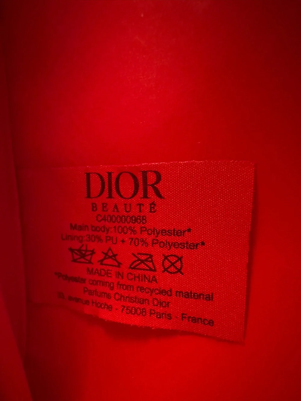 Christian Dior Beauté Red Women's Pouch with Chain Strap, scarf and Tassel. - Picture 4 of 10